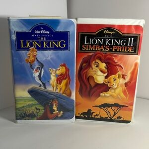 Disney The Lion King VHS Set - Blue and Red Covers